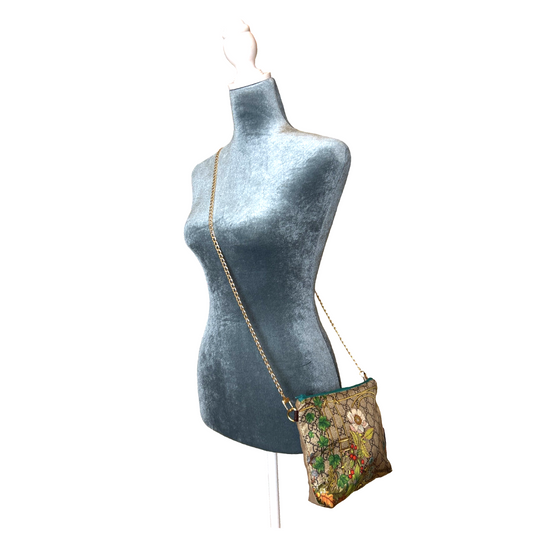 GG Floral Lattice   Silk Scarf Crossbody Bag