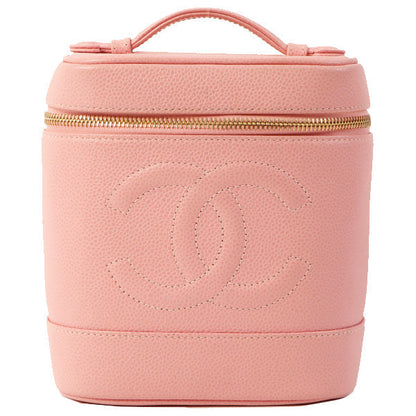 Chanel Around 2003 Caviar Skin Cc Mark Stitch Vanity Pink