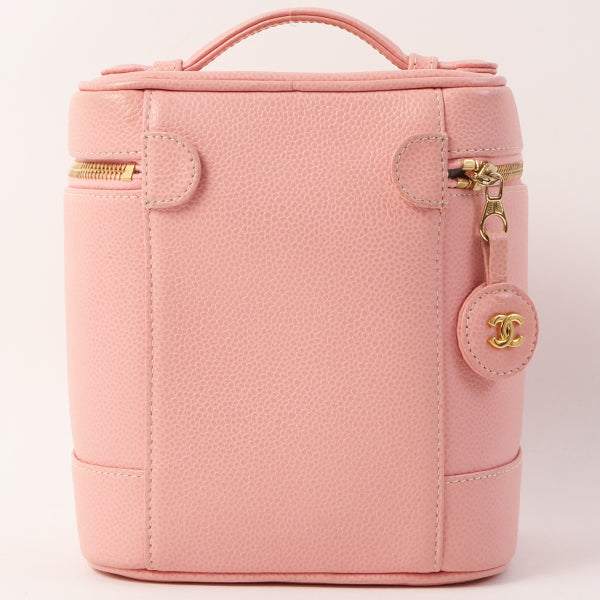 Chanel Around 2003 Caviar Skin Cc Mark Stitch Vanity Pink
