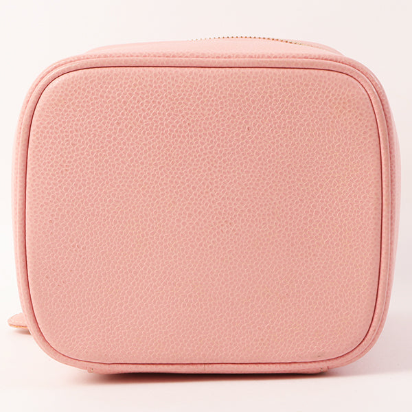 Chanel Around 2003 Caviar Skin Cc Mark Stitch Vanity Pink