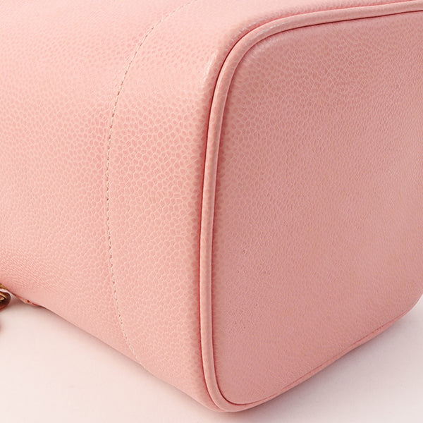 Chanel Around 2003 Caviar Skin Cc Mark Stitch Vanity Pink