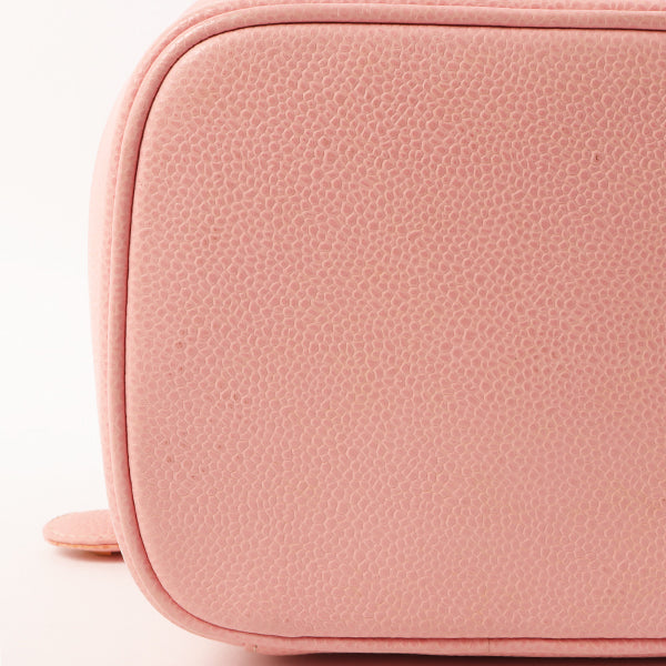 Chanel Around 2003 Caviar Skin Cc Mark Stitch Vanity Pink