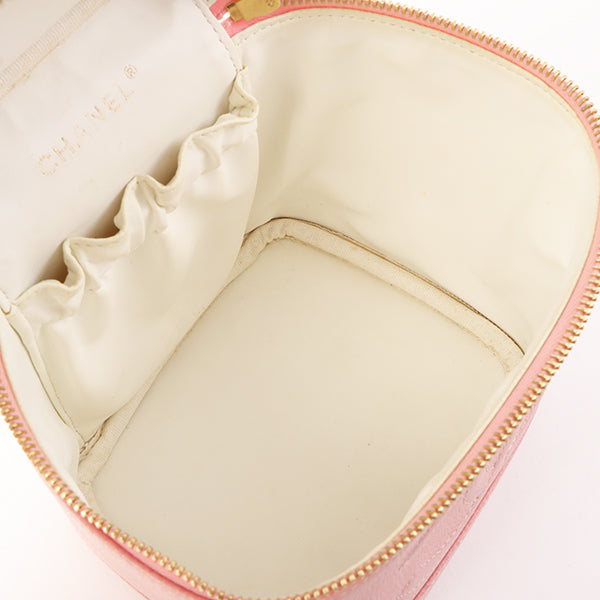 Chanel Around 2003 Caviar Skin Cc Mark Stitch Vanity Pink