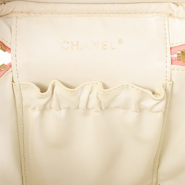 Chanel Around 2003 Caviar Skin Cc Mark Stitch Vanity Pink