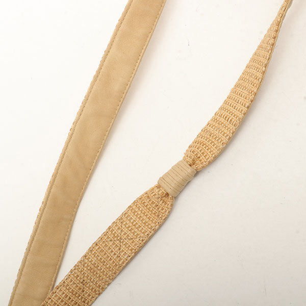 Chanel Around 1992 Made Straw Turn-Lock Shoulder Bag Beige