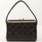 Chanel Around 1997 Made Logo Plate Box Handbag Black/Silver
