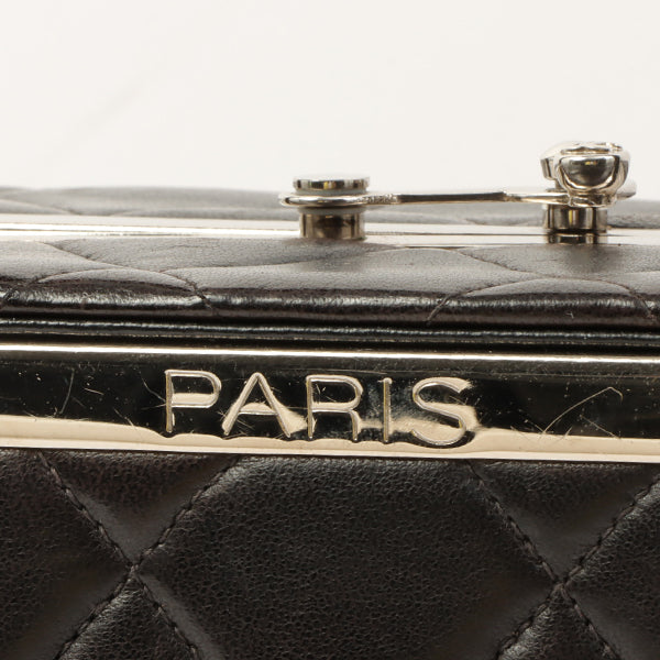Chanel Around 1997 Made Logo Plate Box Handbag Black/Silver