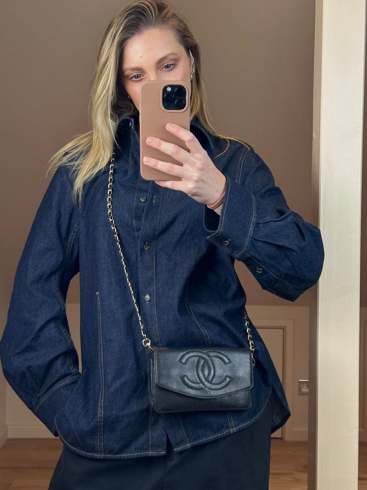 Chanel Black Caviar Leather Wallet