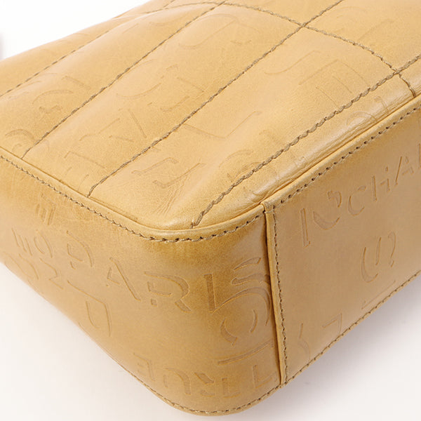 Chanel Around 2002 Made Chocolate Bar Logo Embossed Chain Shoulder Bag Mustard