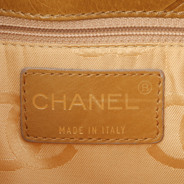 Chanel Around 2002 Made Chocolate Bar Logo Embossed Chain Shoulder Bag Mustard