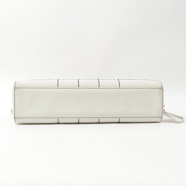 Chanel Around 2002 Made Chocolate Bar Stitch Cc Mark Plate Chain Bag White