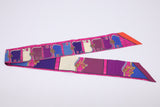 Hermes "Camails" Twilly in Fuchsia Silk