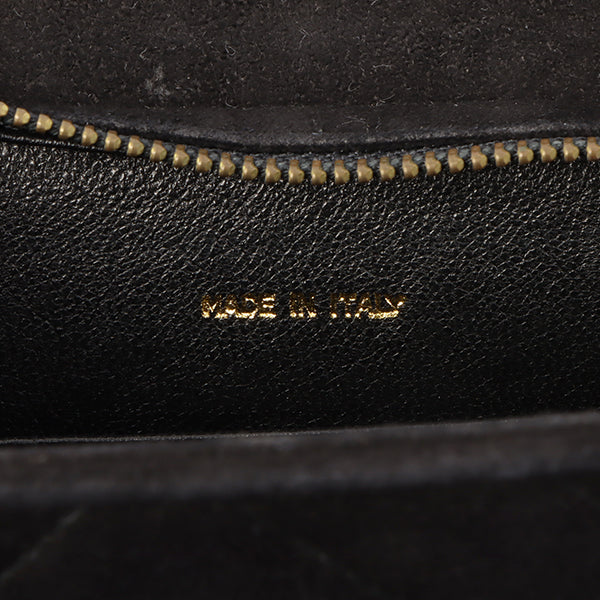 Chanel Around 1992 Made Suede Cc Mark Stitch Ball Charm Shoulder Bag Black