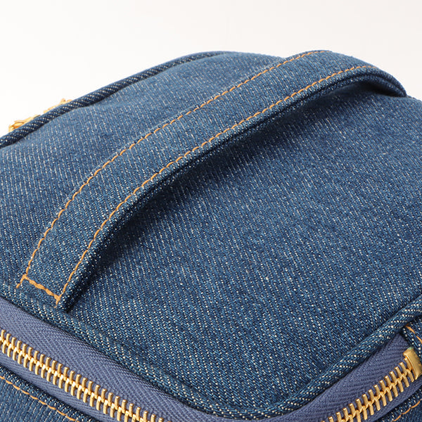 Chanel Around 1997 Made Denim Cc Mark Stitch Vanity Indigo