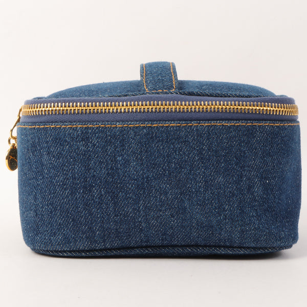 Chanel Around 1997 Made Denim Cc Mark Stitch Vanity Indigo