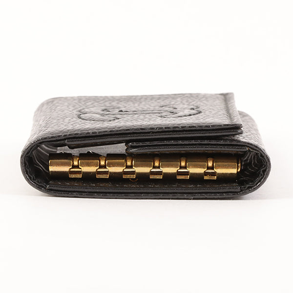 CHANEL Around 1997 Made Caviar Skin Cc Mark Stitch Key Case Black