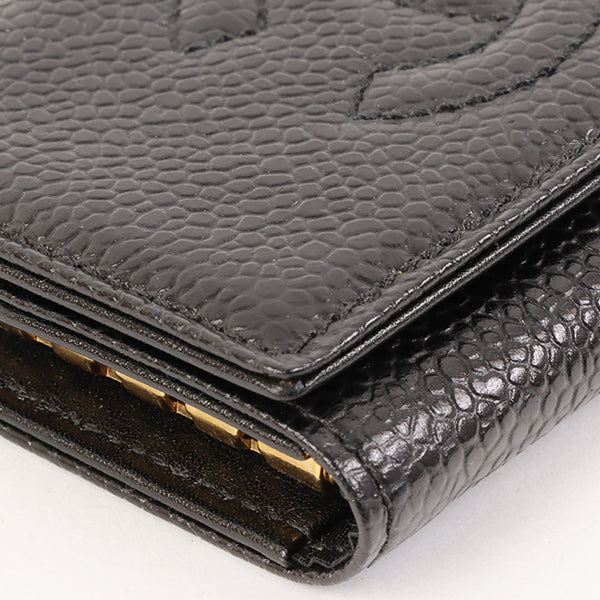 CHANEL Around 1997 Made Caviar Skin Cc Mark Stitch Key Case Black