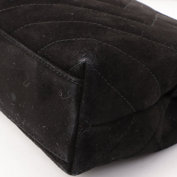 Chanel Around 1992 Made Suede Cc Mark Stitch Ball Charm Shoulder Bag Black