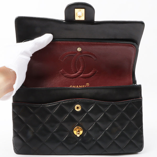 Chanel Around 1992 Made Classic Flap Chain Bag 25Cm Black