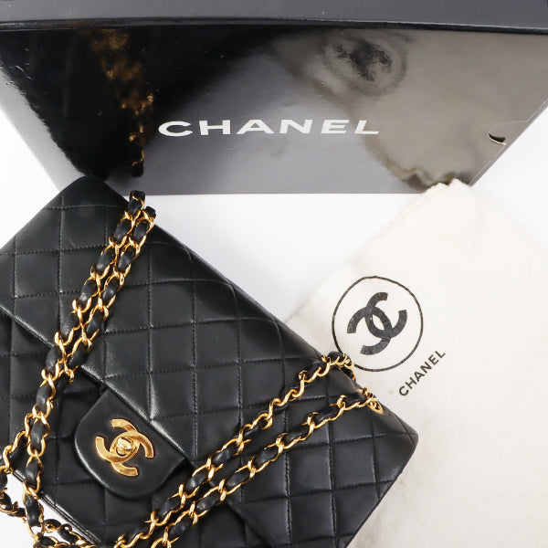 Chanel Around 1992 Made Classic Flap Chain Bag 25Cm Black