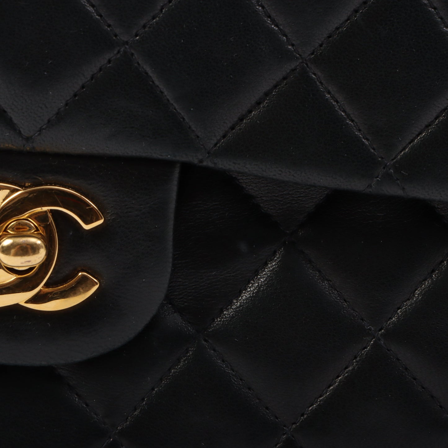 Chanel Around 1992 Made Classic Flap Chain Bag 25Cm Black