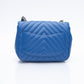 CHANEL Chevron Lambskin Blue Leather Square Mini Flap Bag