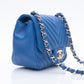 CHANEL Chevron Lambskin Blue Leather Square Mini Flap Bag