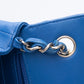 CHANEL Chevron Lambskin Blue Leather Square Mini Flap Bag