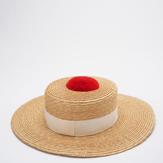 Chanel Beige Straw Summer Hat