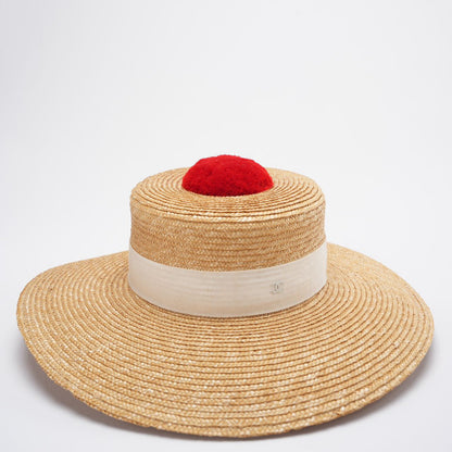 Chanel Beige Straw Summer Hat