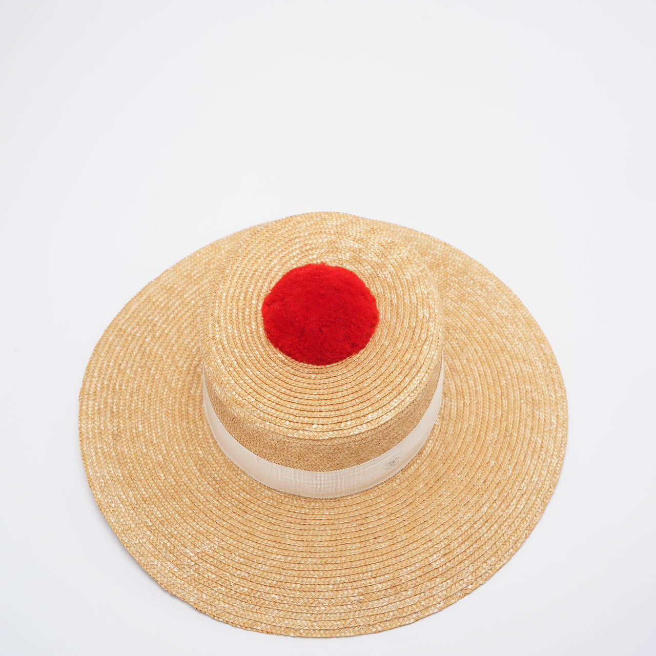 Chanel Beige Straw Summer Hat