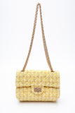 CHANEL Yellow Tweed Quilted 2.55 Reissue Mini Flap Bag