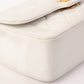 Chanel Around 1992 Made Edge Design Flap Turn-Lock Bijou Chain Bag White