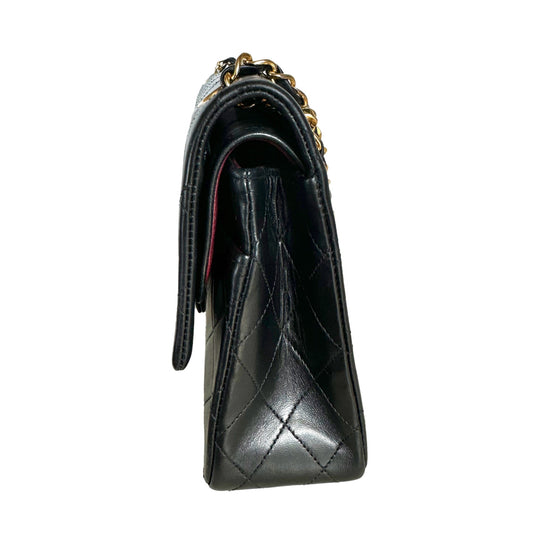 Chanel Classic Flap   Black Lambskin Leather with 24k Gold Hardware, 1986-1988