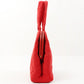 Chanel Around 1997 Made Cotton Turn-Lock Metal Clasp Top Handle Bag Red