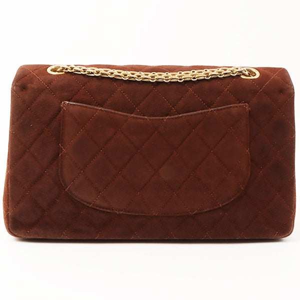 Chanel Around 1998 Made Suede 2.55 Classic Flap Chain Bag 25Cm Brown