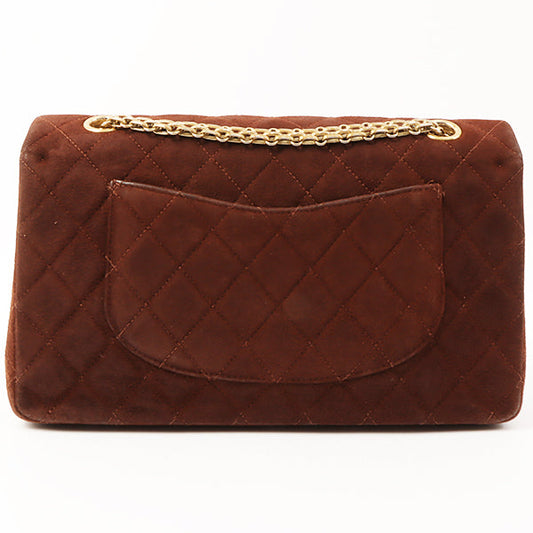 Chanel Around 1998 Made Suede 2.55 Classic Flap Chain Bag 25Cm Brown