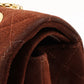 Chanel Around 1998 Made Suede 2.55 Classic Flap Chain Bag 25Cm Brown