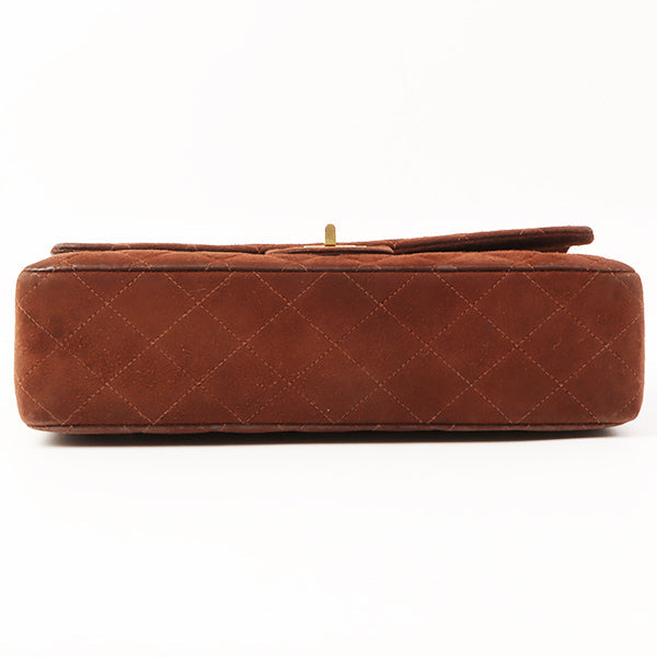 Chanel Around 1998 Made Suede 2.55 Classic Flap Chain Bag 25Cm Brown