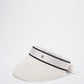 Chanel Abaca Cotton Ribbon Visor in Ecru White Size M