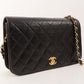 Chanel Around 2001 Made Full Flap Turn-Lock Chain Bag Black