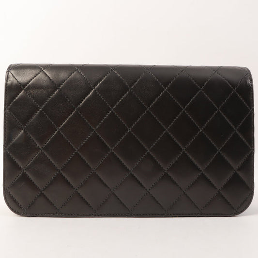 Chanel Around 2001 Made Full Flap Turn-Lock Chain Bag Black