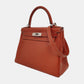 Hermes Kelly 28 Retourne 9T Capucine Orange Epsom Leather White Stitching Palladium Hardware 2011