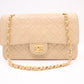 Chanel Medium Double Flap in Beige Mattelassé Leather