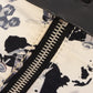 Chanel Around 2005 Made Canvas Patent Combination Airplane Print Top Handle Bag White/Black