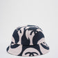 Chanel CC Bucket Hat in Navy and Ivory Cotton – Size S