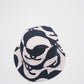 Chanel CC Bucket Hat in Navy and Ivory Cotton – Size S