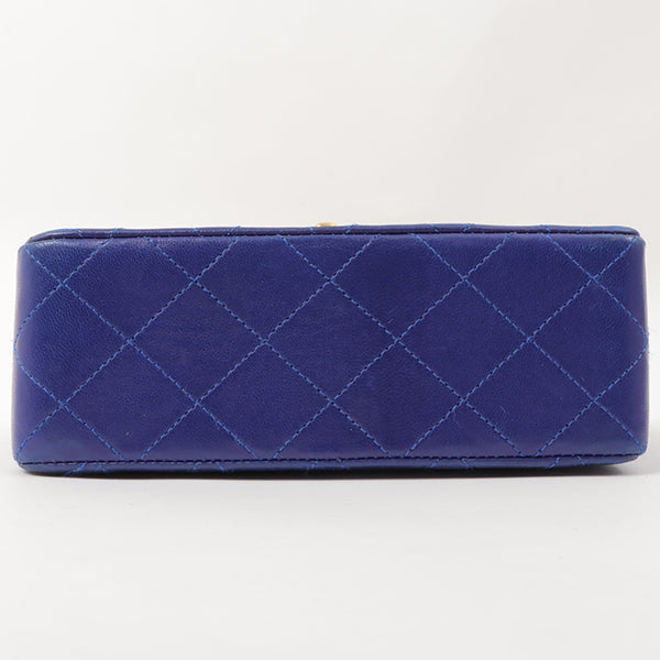 Chanel Around 1990 Made Classic Flap Chain Handbag Mini Blue
