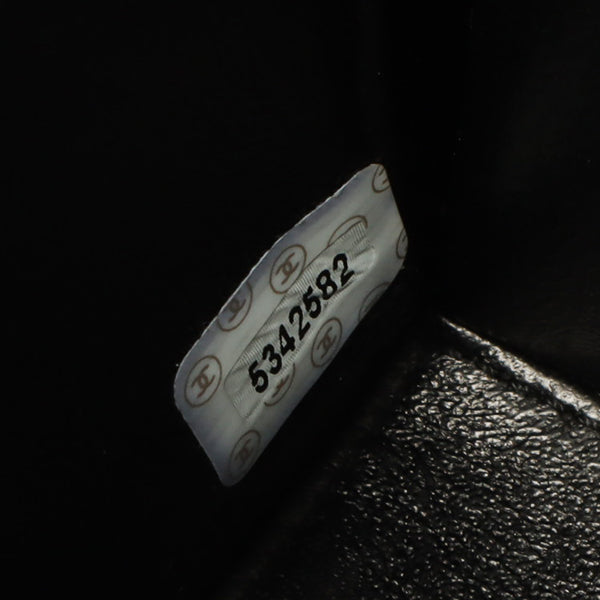 Chanel Around 1998 Made Caviar Skin Turn-Lock Chain Top Handle Bag Black