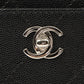 Chanel Around 1998 Made Caviar Skin Turn-Lock Chain Top Handle Bag Black